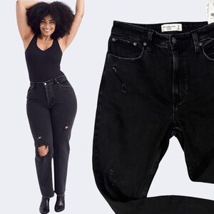 Abercrombie & Fitch Curve Love High Rise Skinny Black Jeans 27/4R NWT
